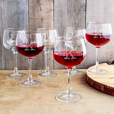 Personalized 13 oz. Red Wine Glasses (Set of 6) - Wedding Collectibles