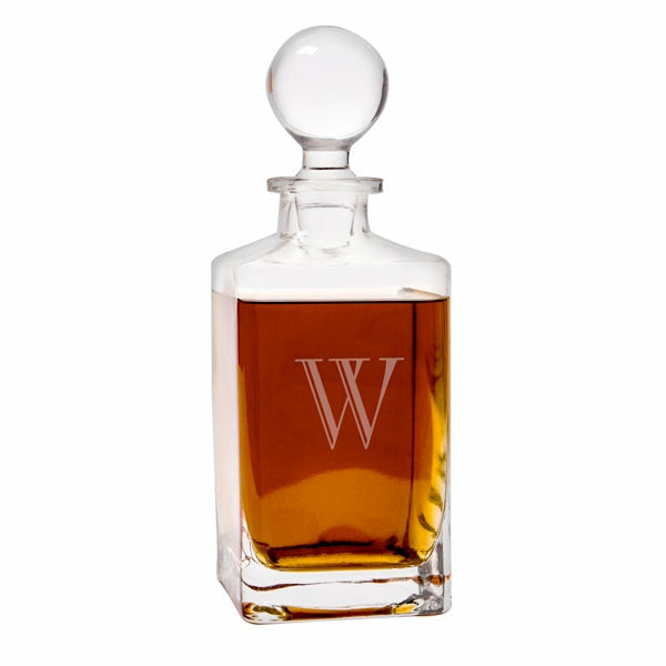 Personalized 32 oz. Square Whiskey Decanter - Wedding Collectibles