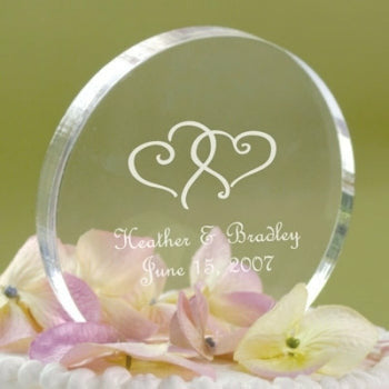 Personalized Acrylic Circle Cake Topper - Wedding Collectibles