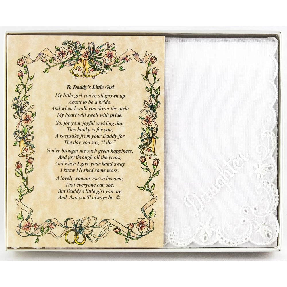 Personalized From the Father of the Bride to his Daughter Wedding Handkerchief - Wedding Collectibles