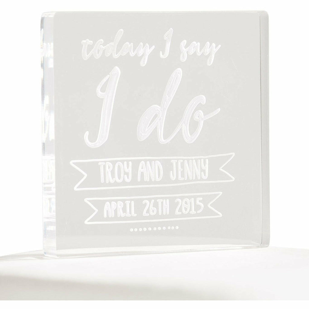 Personalized Today I Say I Do Acrylic Wedding Cake Topper - Wedding Collectibles
