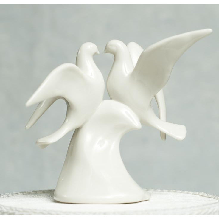 Porcelain Doves Wedding Cake Topper Figurine - Wedding Collectibles