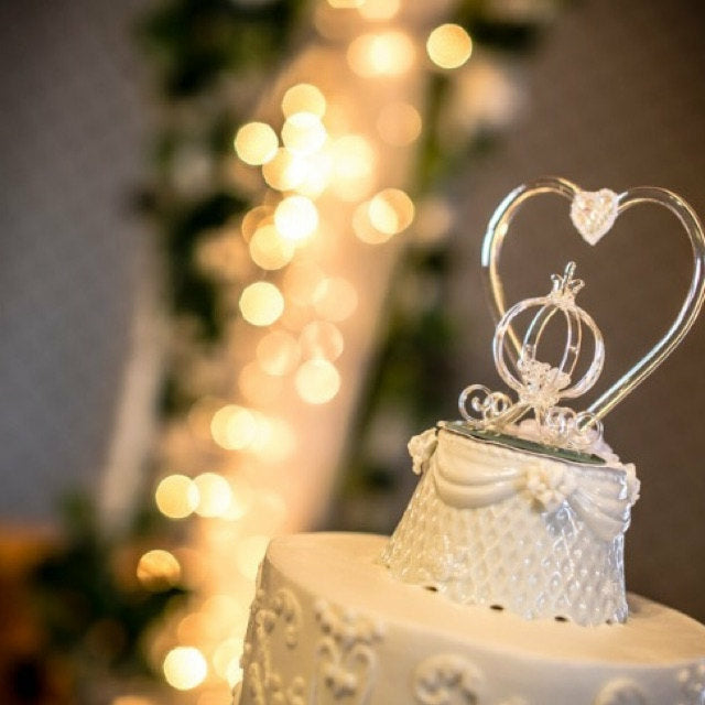 Pumpkin Coach Cake Topper With Porcelain Base - Wedding Collectibles