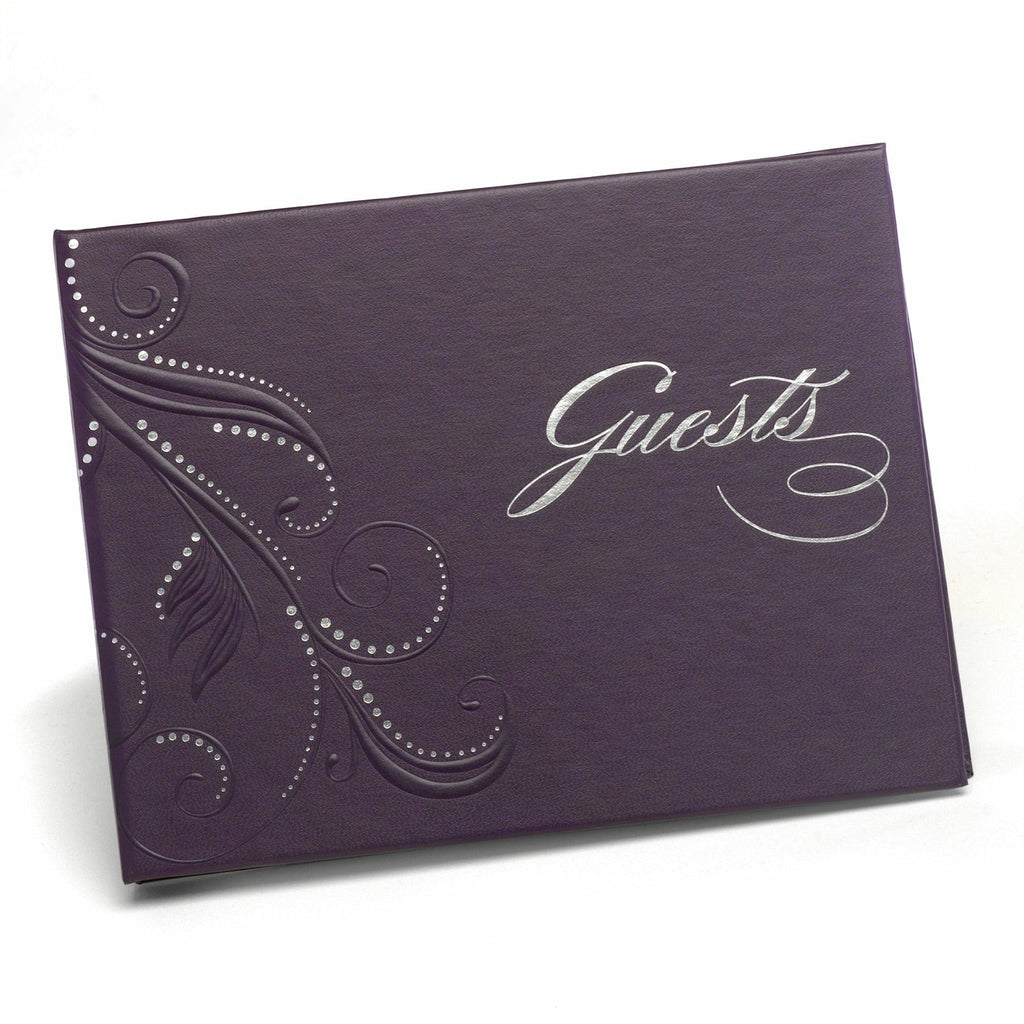 Purple Swirl Dots Guest Book - Wedding Collectibles