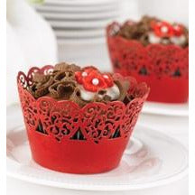 Red Decorative Cupcake Wraps - Wedding Collectibles