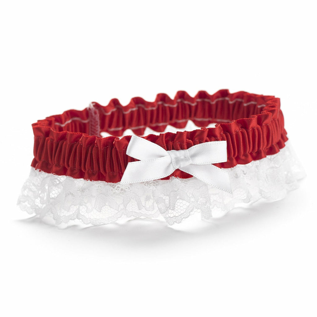 Red Ribbon & Lace Garter - Wedding Collectibles