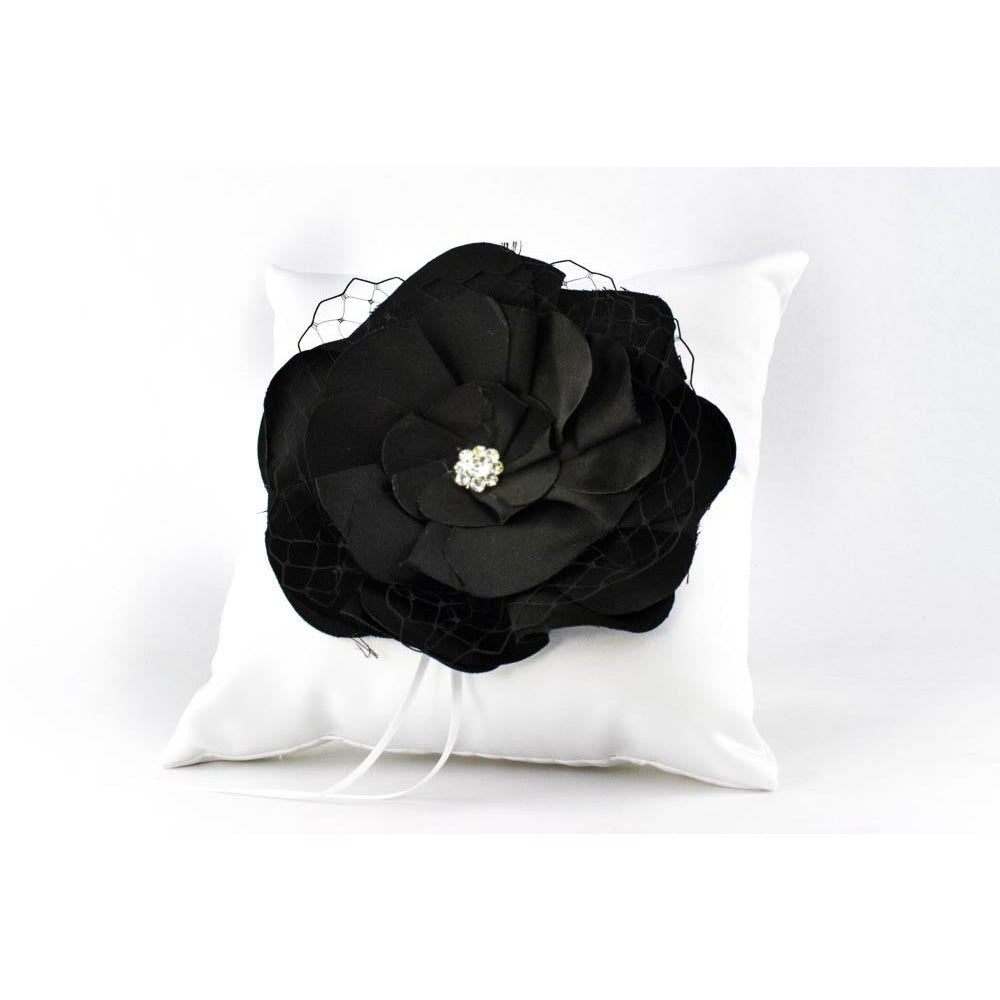 Black Rose Wedding Ring Bearer Pillow - Wedding Collectibles