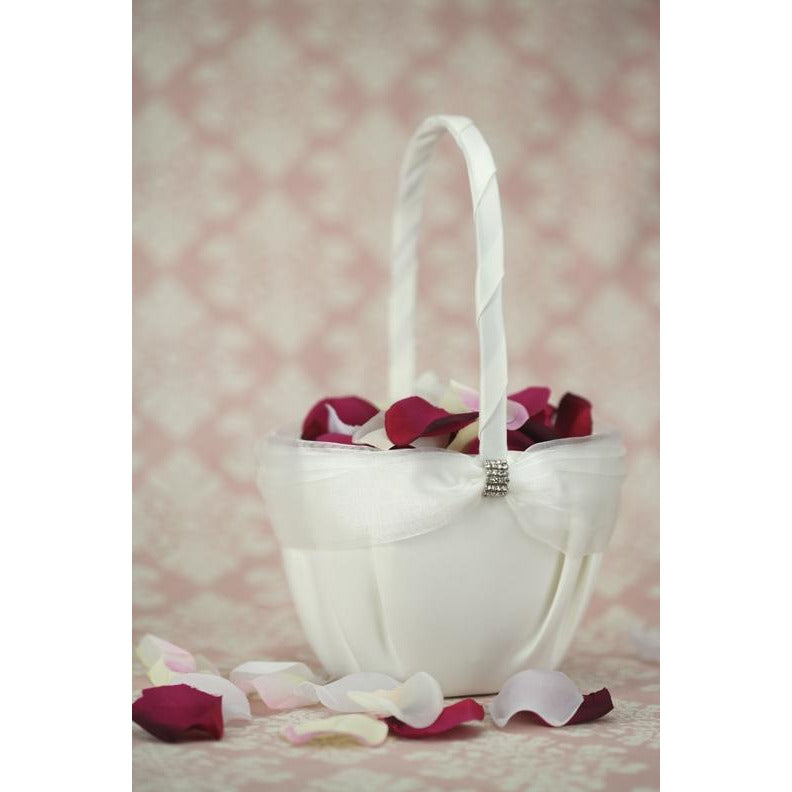 Rhinestone Elegance Wedding Flowergirl Basket - Wedding Collectibles