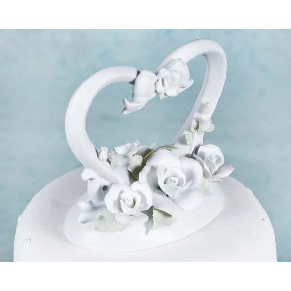 Rose Heart Cake Topper - Wedding Collectibles