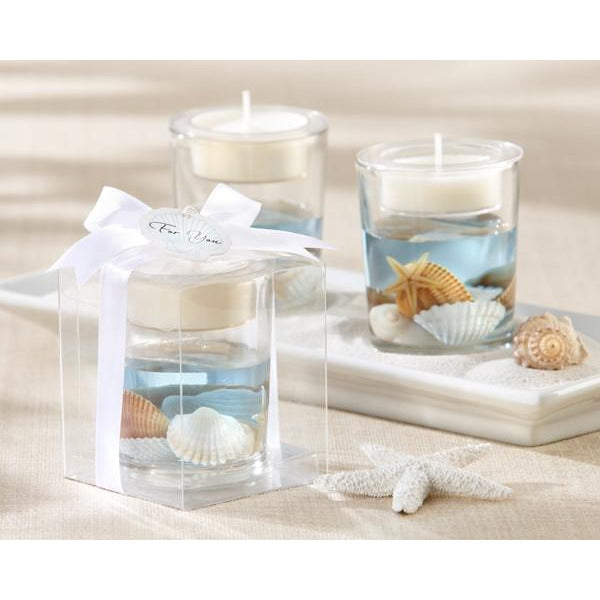 "Seashells" Seashell Gel Tealight Holder - Wedding Collectibles