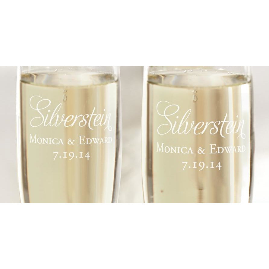 Script Toasting Glasses (Set of Two) - Wedding Collectibles