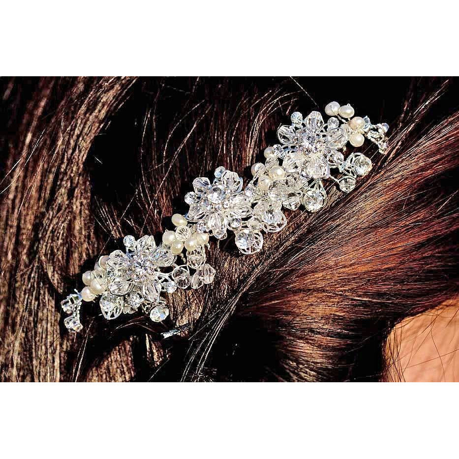 Spring Flowers Crystal Wedding Hair Comb - Wedding Collectibles