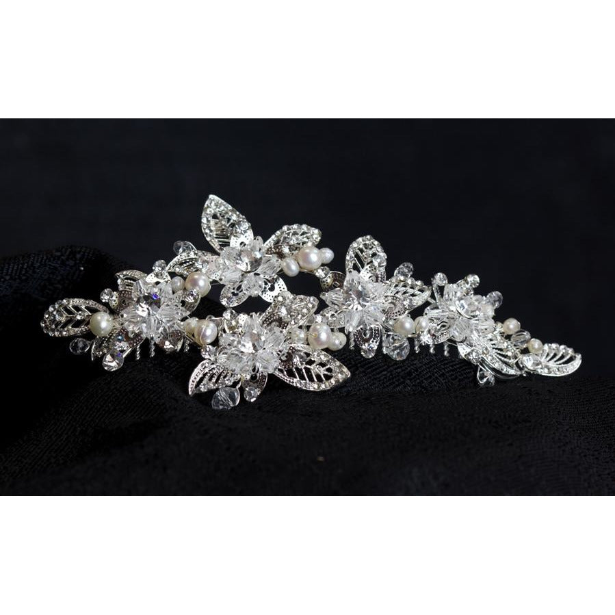 Spring Time Crystal Flower Comb - Wedding Collectibles