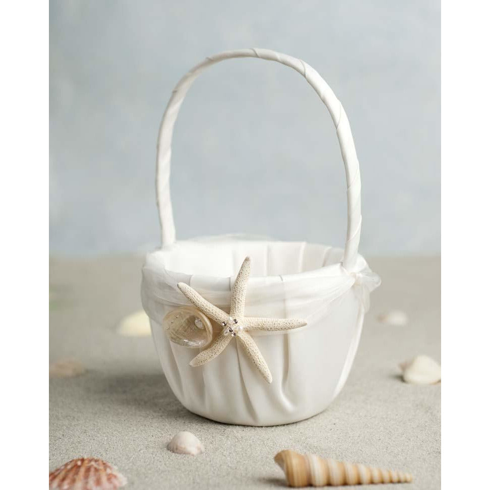 Starfish & Shell Beach Wedding Flowergirl Basket - Wedding Collectibles
