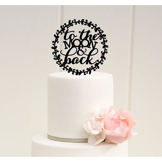 To The Moon and Back Wedding Cake Topper - Custom Cake Topper - Wedding Collectibles