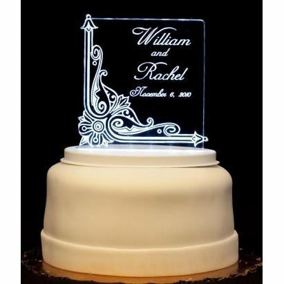 Vintage Square Light-Up Wedding Cake Topper - Wedding Collectibles