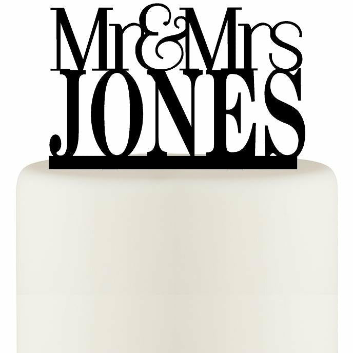 Wedding Cake Topper Mr and Mrs Topper Custom Personalized with YOUR Last Name - Wedding Collectibles