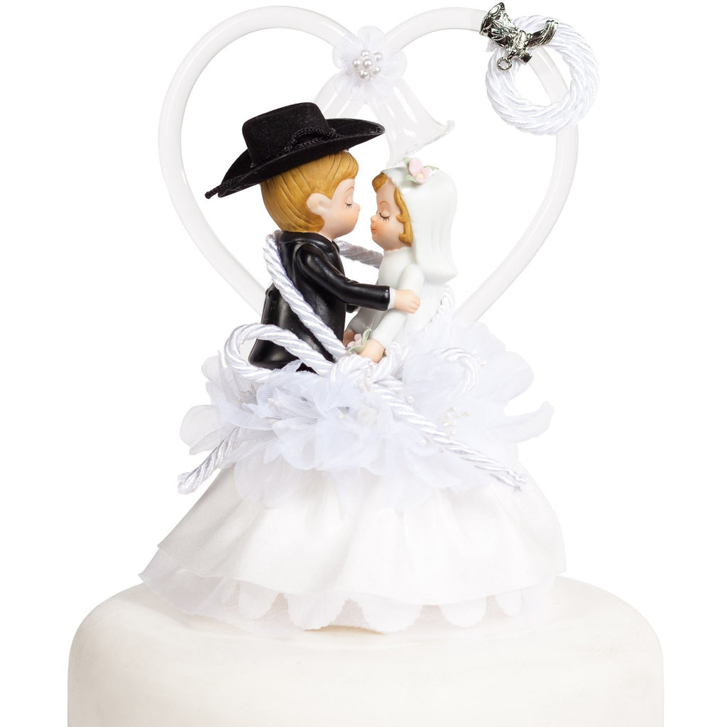 Western Cowboy Lasso Wedding Cake Topper - Wedding Collectibles