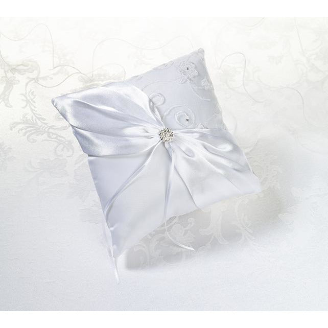 White Lace Ring Pillow - Wedding Collectibles