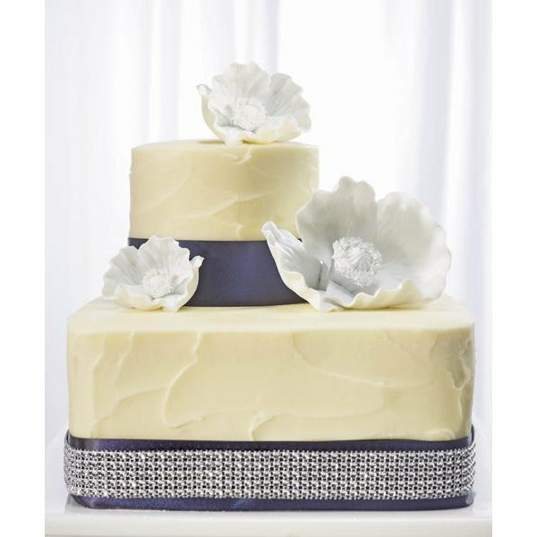 White Poppy Blooms Cake Topper - Wedding Collectibles