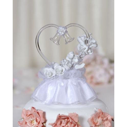 White Porcelain Rose Cake Topper - Wedding Collectibles