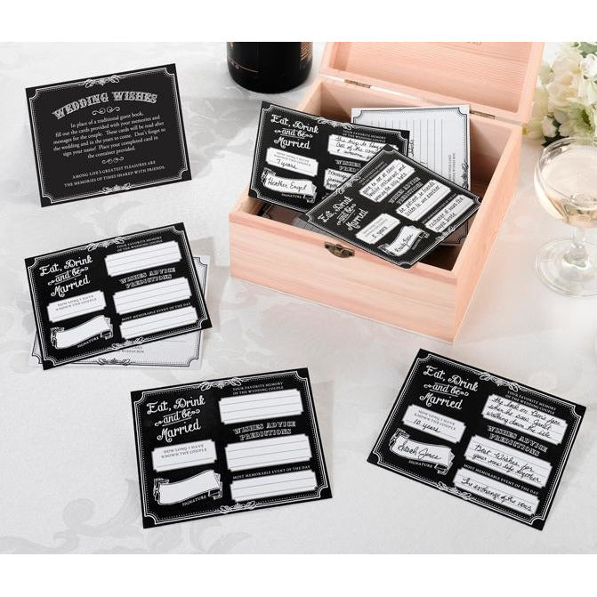 Wishes Cards Black (Set of 48) - Wedding Collectibles