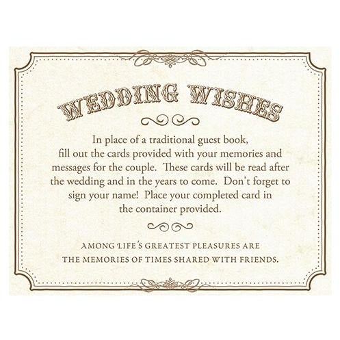 Wishes Cards Tan (Set of 48) - Wedding Collectibles