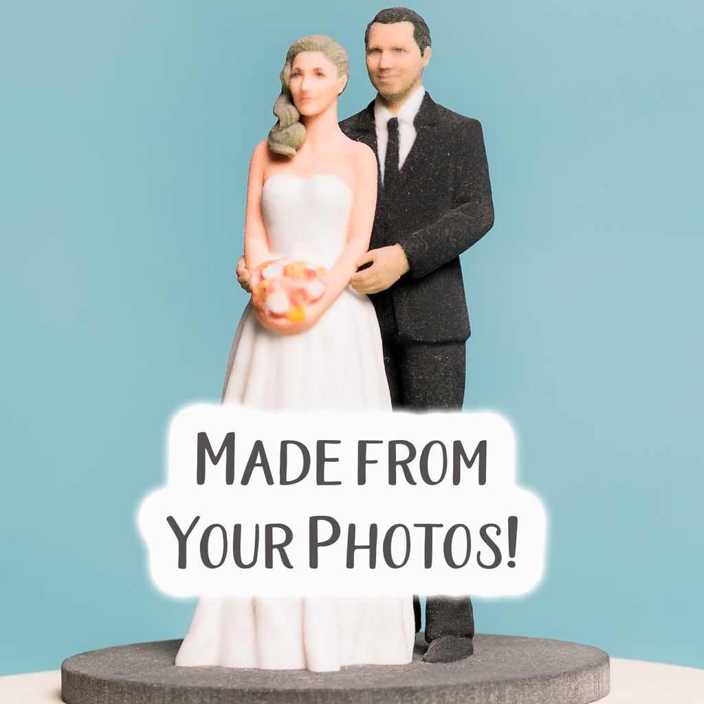 Custom Together Forever Chic Wedding Cake Topper Figure - Made To Look Like You! - Wedding Collectibles