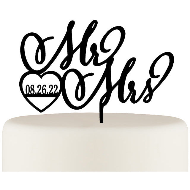 Wedding Cake Topper - Mr and Mrs Cake Topper with Date - Wedding Collectibles