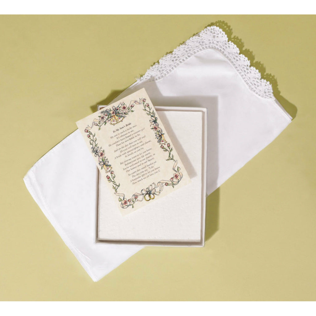 Personalized From the Groom's Mother to the Bride Wedding Handkerchief - Wedding Collectibles