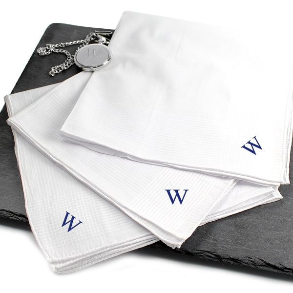 Hand Rolled 1pc. Men's Personalized Hankie - Wedding Collectibles