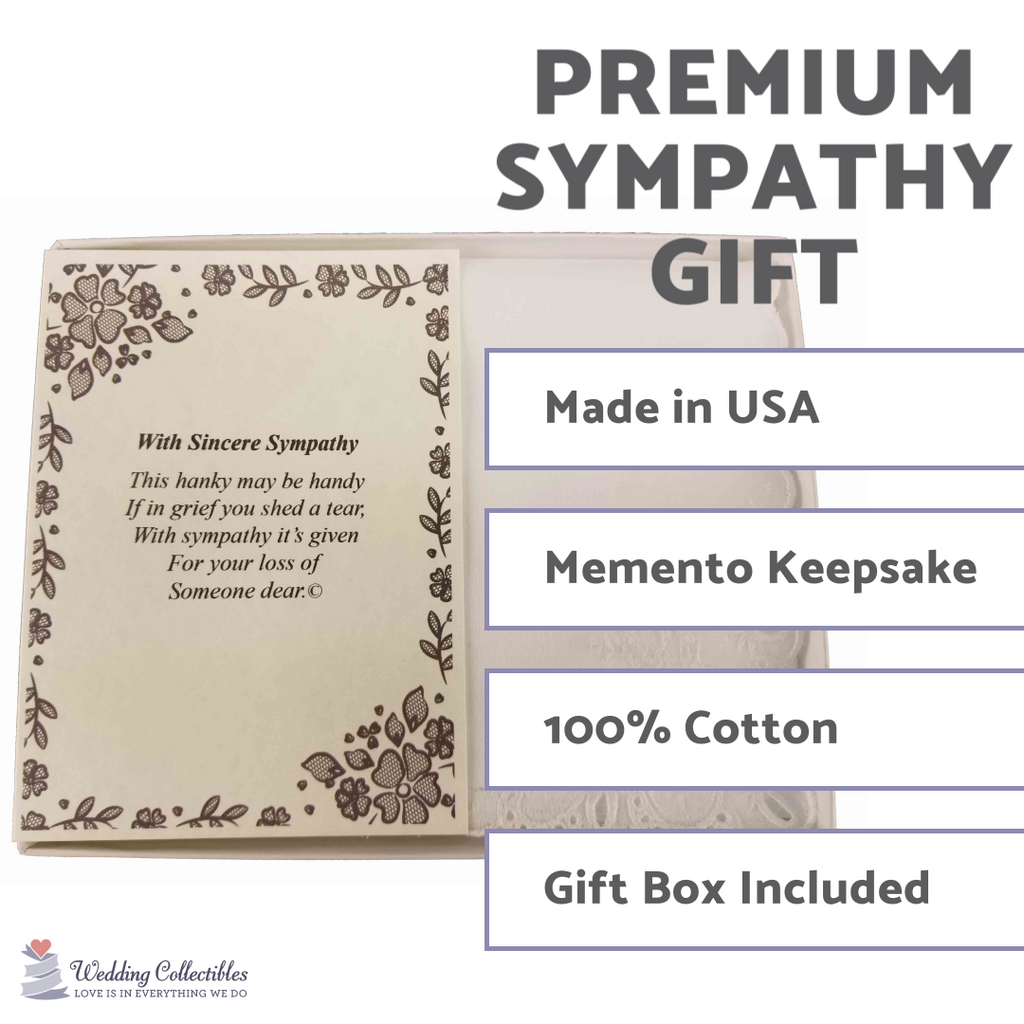 Personalized Sympathy Bereavement Poetry Woman's Handkerchief Gift Keepsake Ideas for Loved One - Wedding Collectibles