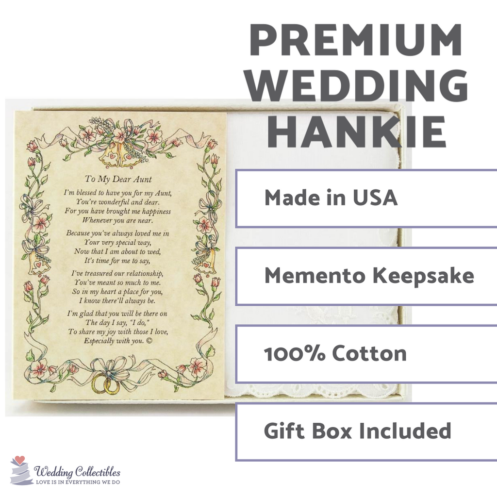 Personalized From the Bride to her Aunt Wedding Handkerchief - Wedding Collectibles