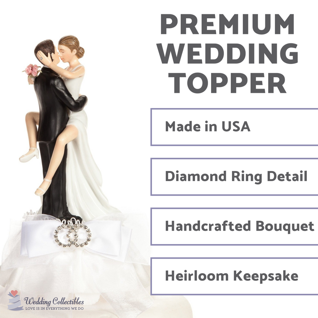 Funny Sexy Rhinestone Wedding Rings Cake Topper - Wedding Collectibles