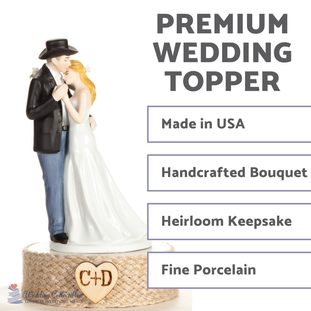Personalized Western Bride and Groom Wedding Cake Topper - Wedding Collectibles