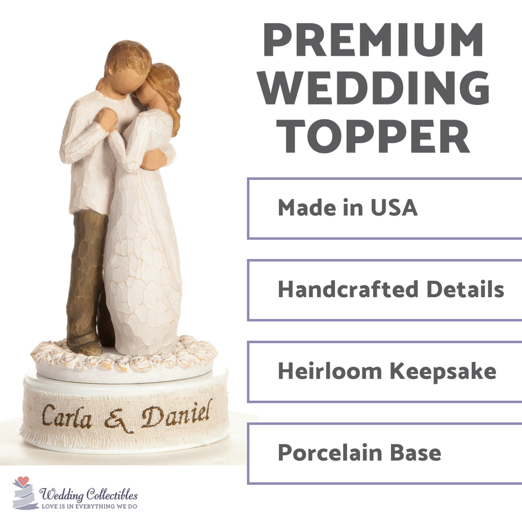 Personalized Embroidery Willow Tree ® "Promise" Wedding Cake Topper - Wedding Collectibles