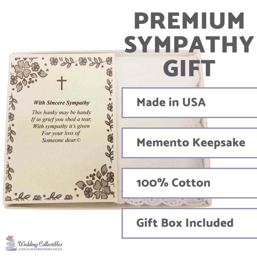 Personalized Sympathy Bereavement Christian Religious with Cross Poetry Woman's Handkerchief Gift Keepsake Ideas for Loved One - Wedding Collectibles