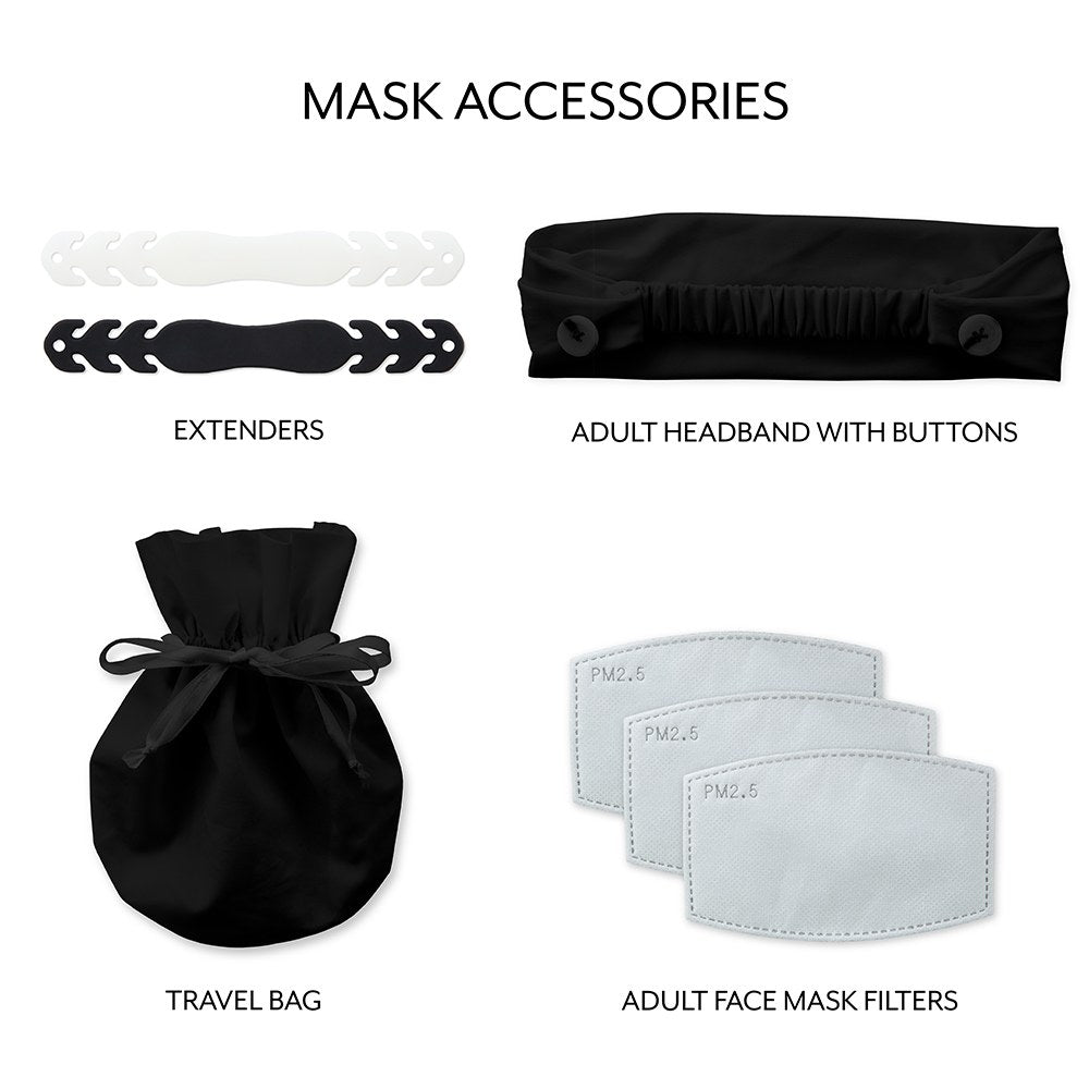 Black Modern Floral Print Protective Cloth Face Mask - Wedding Collectibles