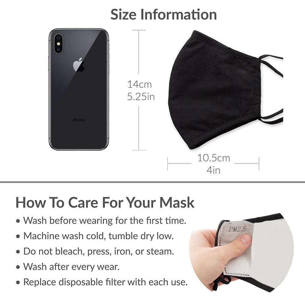Black Modern Floral Print Protective Cloth Face Mask - Wedding Collectibles
