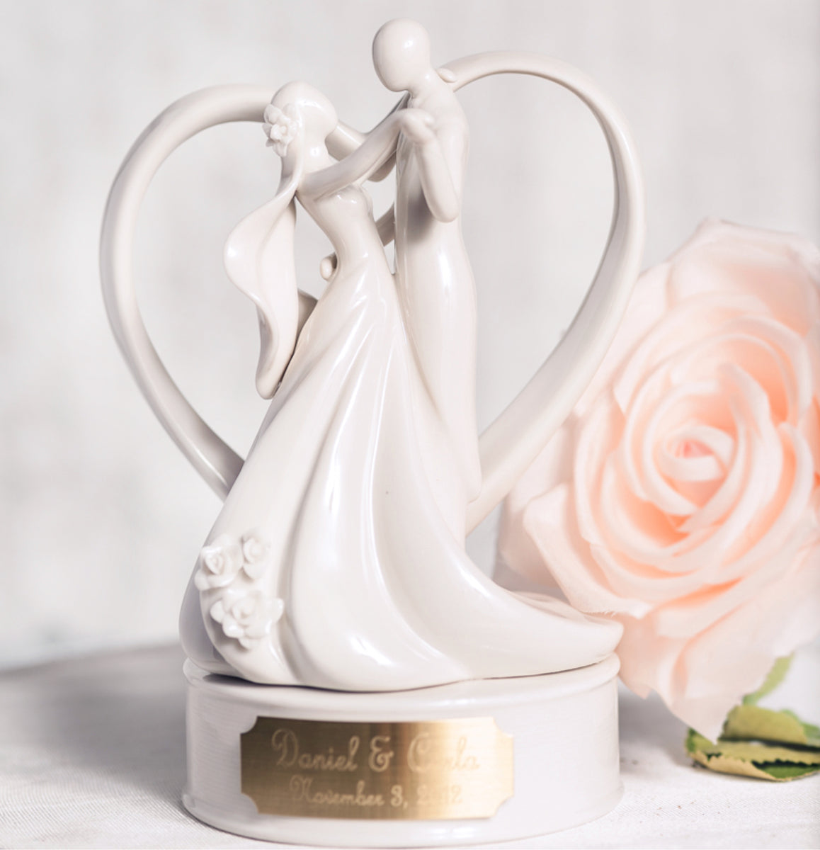 Engraveable Stylized Dancing Wedding Cake Topper – Wedding Collectibles