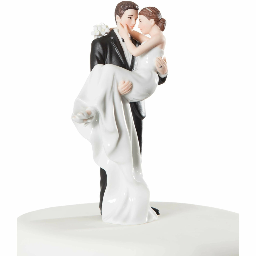 Groom Holding Bride Traditional Cake Topper Figurine - Wedding Collectibles