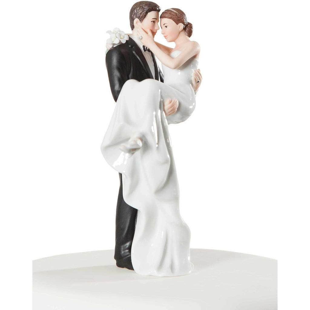 Groom Holding Bride Traditional Cake Topper Figurine - Wedding Collectibles