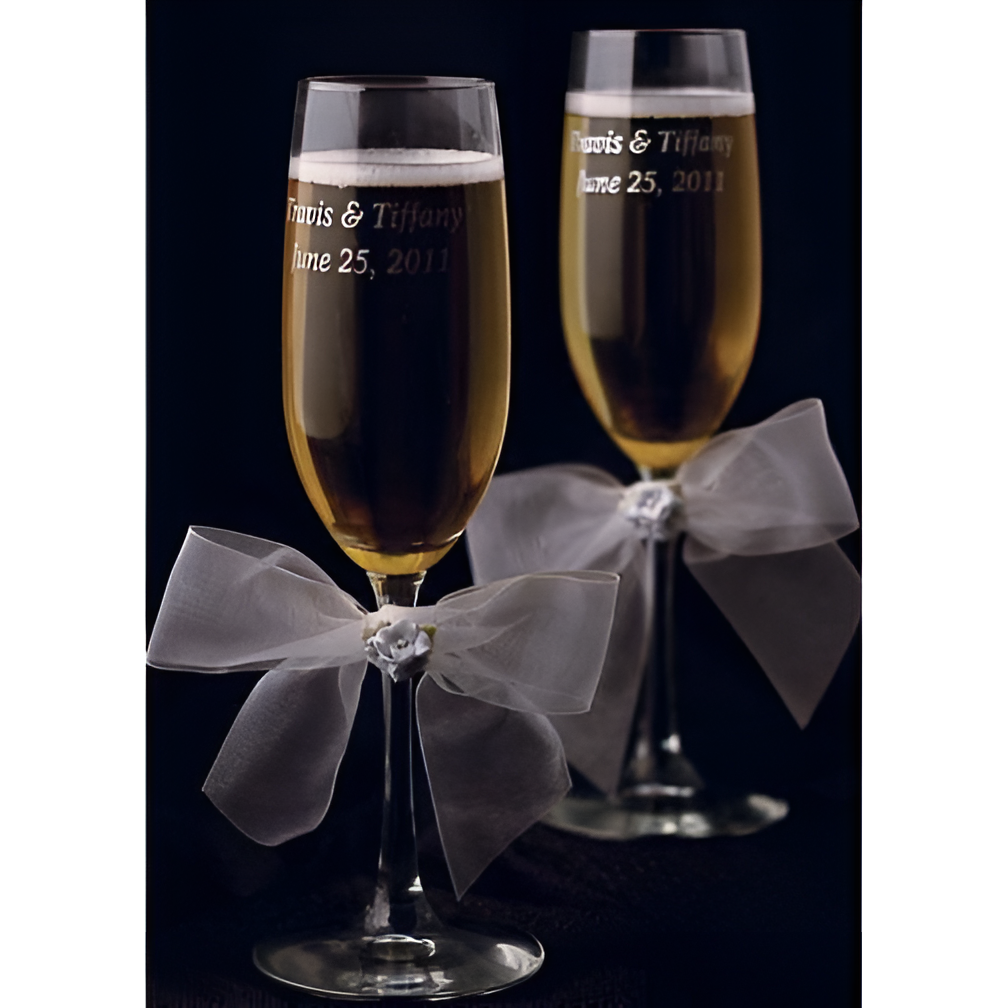 Hydrangea Bouquet Wedding Toasting Glasses