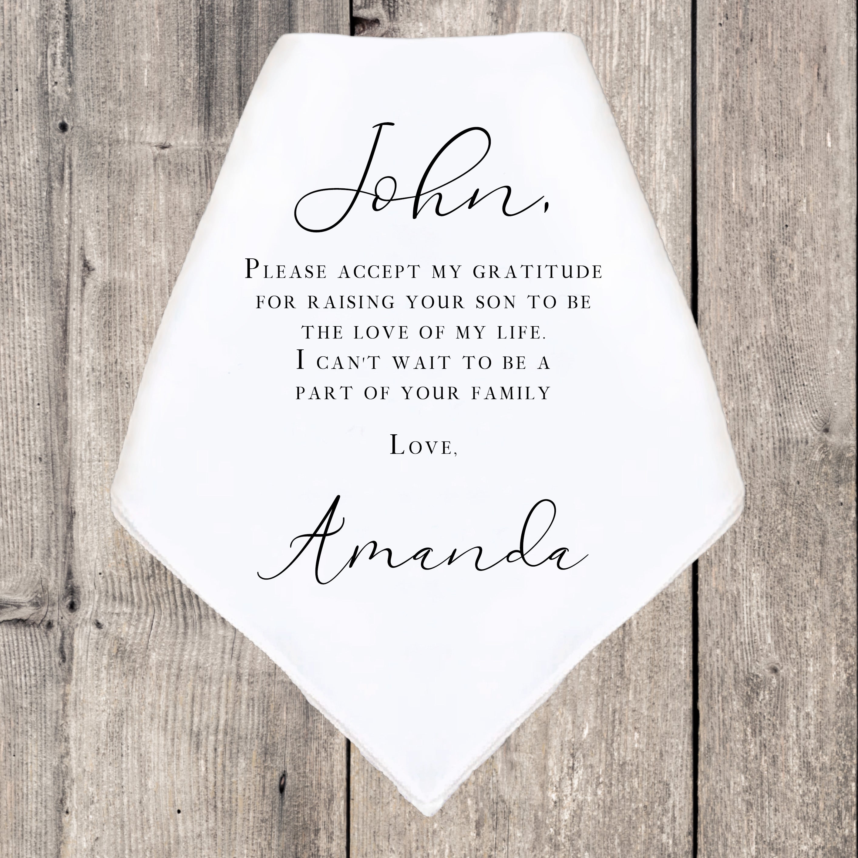 Personalized Father in Law Wedding Handkerchief Gift Heartfelt Father in Law Wedding Gift from Bride Thoughtful Customized Gift for Dad in Law