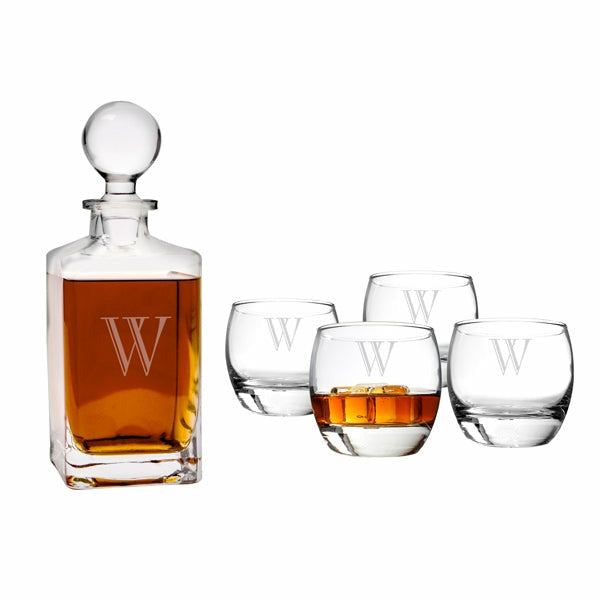 Personalized Square Decanter Set - Wedding Collectibles