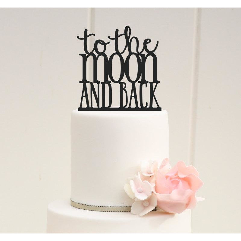 To The Moon And Back Wedding Cake Topper - Custom Cake Topper - Wedding Collectibles