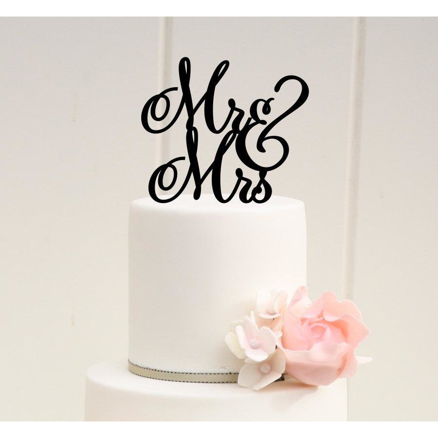Mr and Mrs Whimsical Wedding Cake Topper or Bridal Shower Topper - Wedding Collectibles