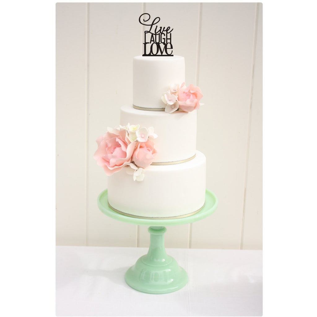 Custom Wedding Cake Topper Live Laugh Love Cake Topper - Wedding Collectibles