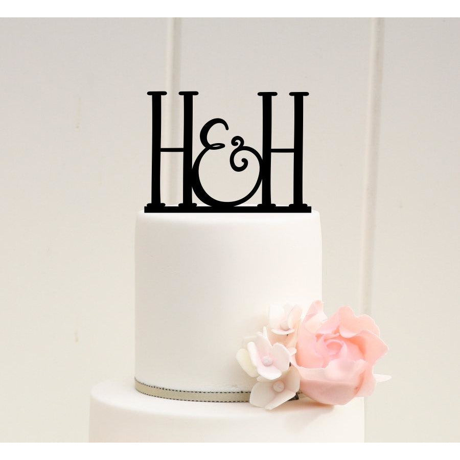 Personalized Wedding Cake Topper - Two Initials and Ampersand Monogram Topper - Wedding Collectibles