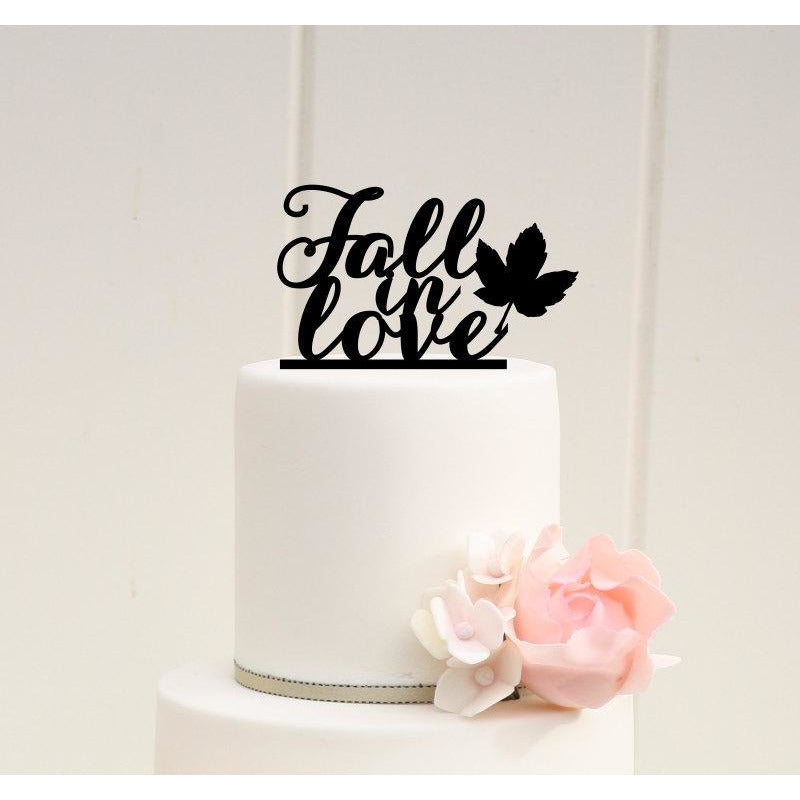 Fall Wedding Cake Topper - Fall in Love Cake Topper - Fall Wedding - Autumn Wedding - Wedding Collectibles